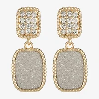 Monet Jewelry Rope Twist Womens Glass Rectangular Hypoallergenic Drop Earrings