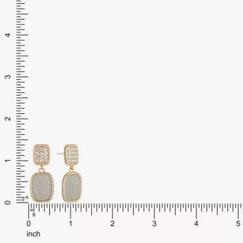 Monet Jewelry Rope Twist Womens Glass Rectangular Hypoallergenic Drop Earrings