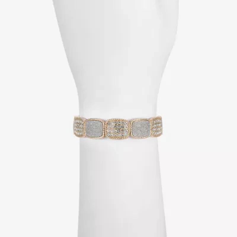 Monet Jewelry Rope Twist Womens Glass Rectangular Stretch Bracelet