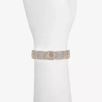 Monet Jewelry Rope Twist Womens Glass Rectangular Stretch Bracelet