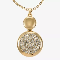 Liz Claiborne Coin Pave Pendant Necklace & Drop Earring Womens Glass 2-pc. Jewelry Set