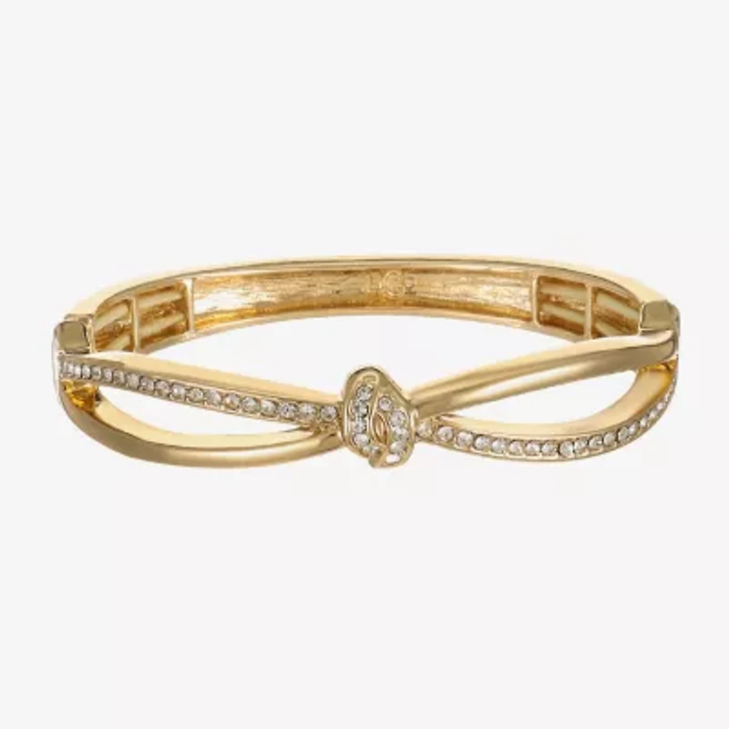 Liz Claiborne Pave Stretch Womens Glass Infinity Knot Bangle Bracelet