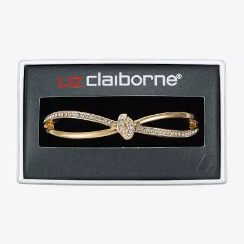 Liz Claiborne Pave Stretch Womens Glass Infinity Knot Bangle Bracelet