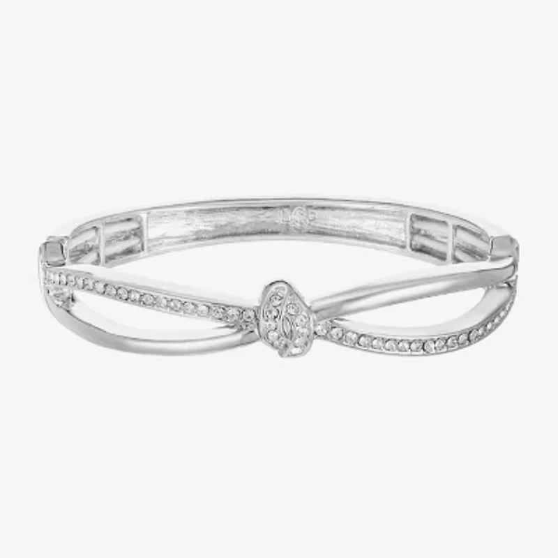 Liz Claiborne Pave Stretch Womens Glass Infinity Knot Bangle Bracelet
