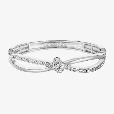 Liz Claiborne Pave Stretch Womens Glass Infinity Knot Bangle Bracelet