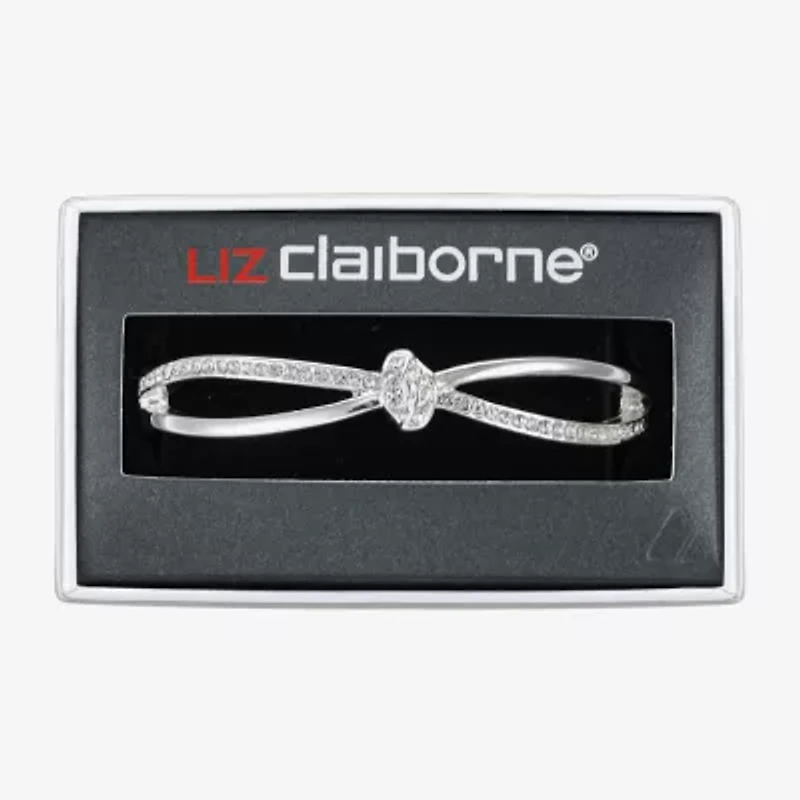 Liz Claiborne Pave Stretch Womens Glass Infinity Knot Bangle Bracelet