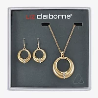 Liz Claiborne Open Circle Pendant Necklace & Drop Earring Womens Glass 2-pc. Jewelry Set