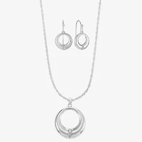 Liz Claiborne Open Circle Pendant Necklace & Drop Earring Womens Glass 2-pc. Jewelry Set