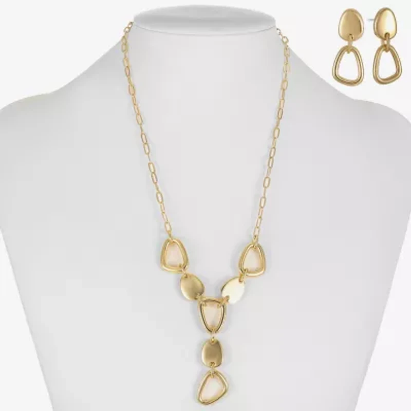 Liz Claiborne Pebble Y Necklace & Drop Earring Womens Hypoallergenic 2-pc. Jewelry Set