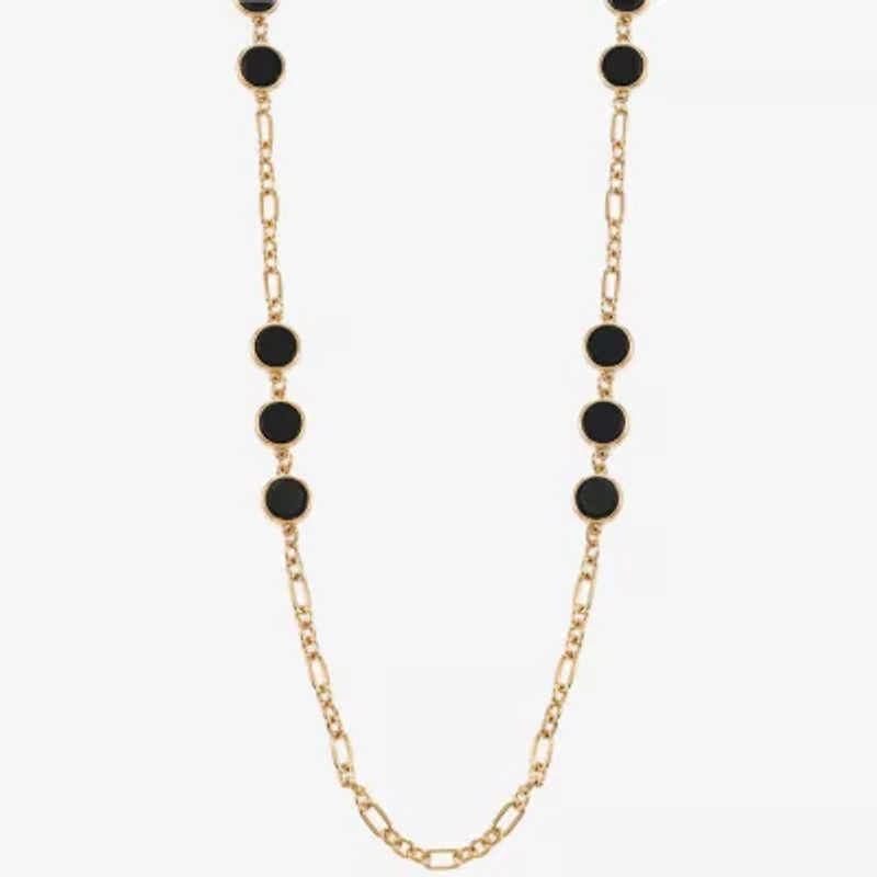 Liz Claiborne Gold Tone & Black Womens 36 Inch Strand Necklace
