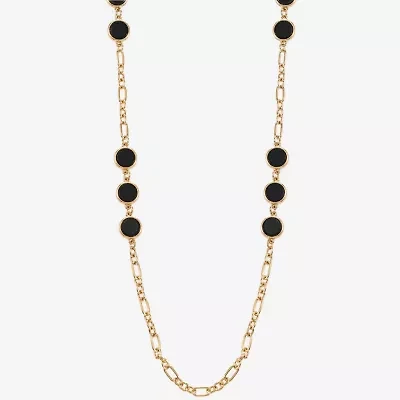 Liz Claiborne Gold Tone & Black Womens 36 Inch Strand Necklace