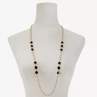 Liz Claiborne Gold Tone & Black Womens 36 Inch Strand Necklace