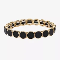 Liz Claiborne Gold Tone & Black Womens Round Stretch Bracelet