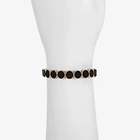 Liz Claiborne Gold Tone & Black Womens Round Stretch Bracelet