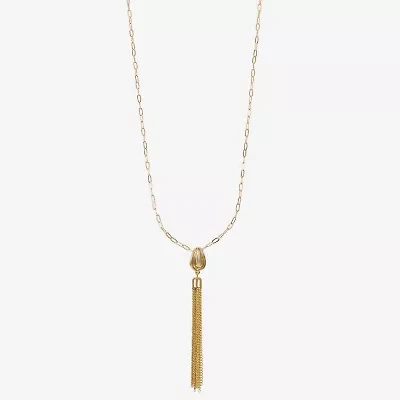 Liz Claiborne Tassel Womens Oval 34 Inch Pendant Necklace