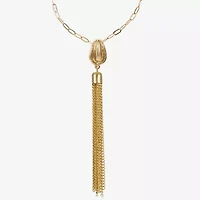 Liz Claiborne Tassel Womens Oval 34 Inch Pendant Necklace