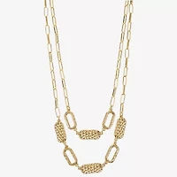 Liz Claiborne Frontal Multi Strand Womens 17 Inch Collar Necklace