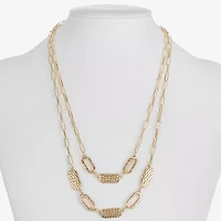 Liz Claiborne Frontal Multi Strand Womens 17 Inch Collar Necklace