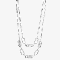 Liz Claiborne Frontal Multi Strand Womens 17 Inch Collar Necklace