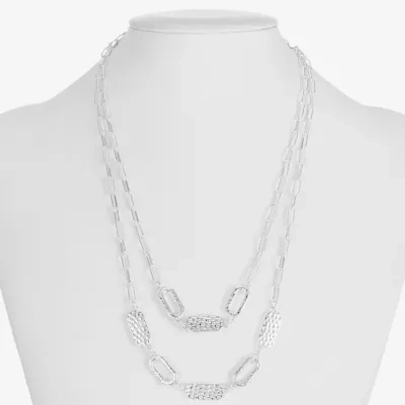 Liz Claiborne Frontal Multi Strand Womens 17 Inch Collar Necklace