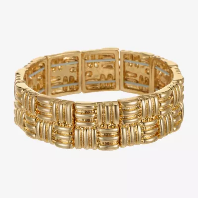 Liz Claiborne Etched Textured Womens Square Stretch Bracelet