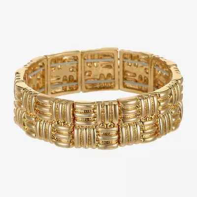 Liz Claiborne Etched Textured Womens Square Stretch Bracelet