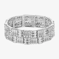 Liz Claiborne Etched Textured Womens Square Stretch Bracelet