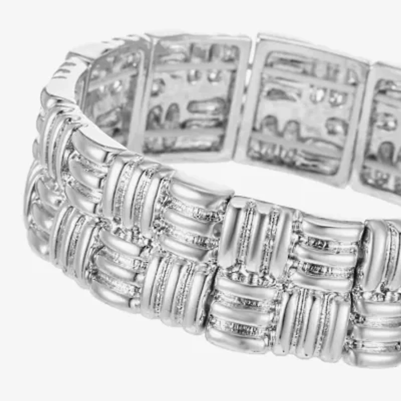 Liz Claiborne Etched Textured Womens Square Stretch Bracelet