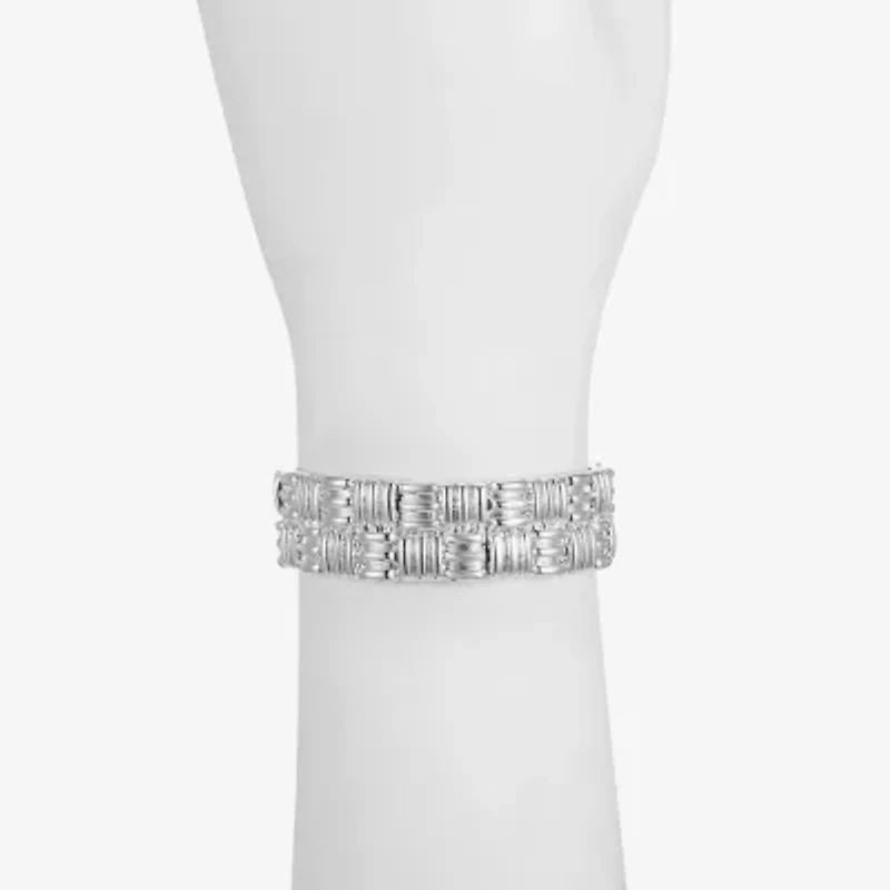 Liz Claiborne Etched Textured Womens Square Stretch Bracelet