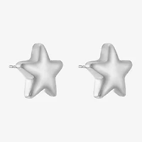 Liz Claiborne Silver Tone 12.7mm Star Stud Earrings