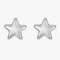 Liz Claiborne Silver Tone 12.7mm Star Stud Earrings
