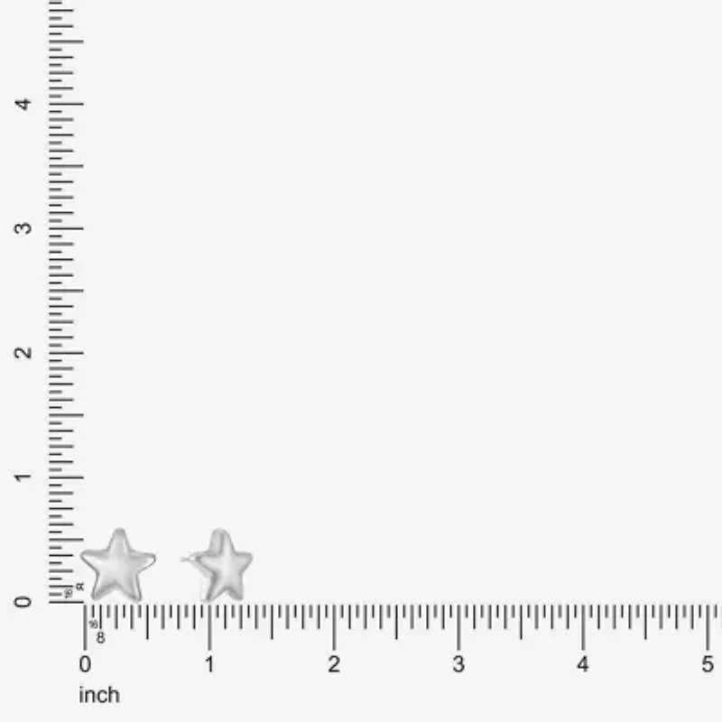 Liz Claiborne Silver Tone 12.7mm Star Stud Earrings