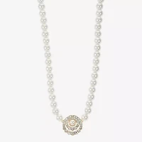 Monet Jewelry Gold Tone Halo Womens 17 Inch Collar Necklace