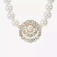 Monet Jewelry Gold Tone Halo Womens 17 Inch Collar Necklace