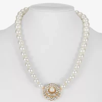 Monet Jewelry Gold Tone Halo Womens 17 Inch Collar Necklace