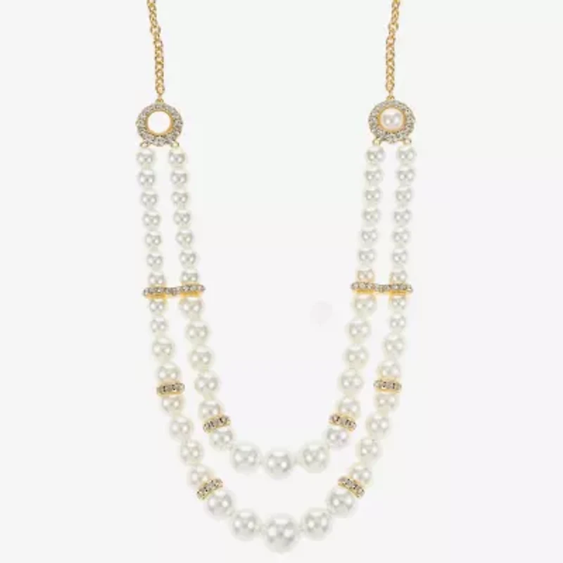 Monet Jewelry Gold Tone Multi Womens Glass 18 Inch Strand Necklace