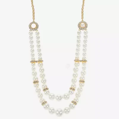 Monet Jewelry Gold Tone Multi Womens Glass 18 Inch Strand Necklace