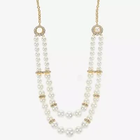 Monet Jewelry Gold Tone Multi Womens Glass 18 Inch Strand Necklace