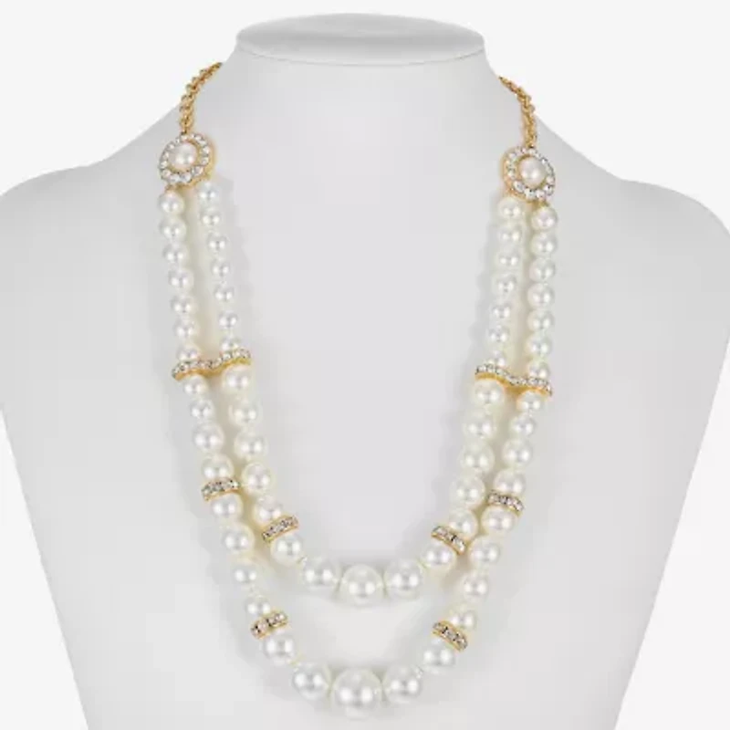 Monet Jewelry Gold Tone Multi Womens Glass 18 Inch Strand Necklace