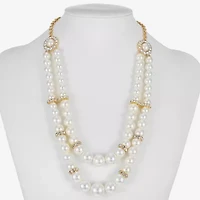 Monet Jewelry Gold Tone Multi Womens Glass 18 Inch Strand Necklace
