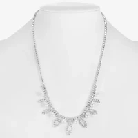 Monet Jewelry Timeless Silver Tone Frontal Womens 16 Inch Collar Necklace