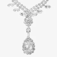 Monet Jewelry Timeless Silver Tone Womens Glass 17 Inch Y Necklace