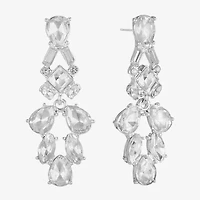 Monet Jewelry Timeless Silver Tone Womens Glass Hypoallergenic Drop Earrings
