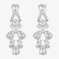 Monet Jewelry Timeless Silver Tone Womens Glass Hypoallergenic Drop Earrings