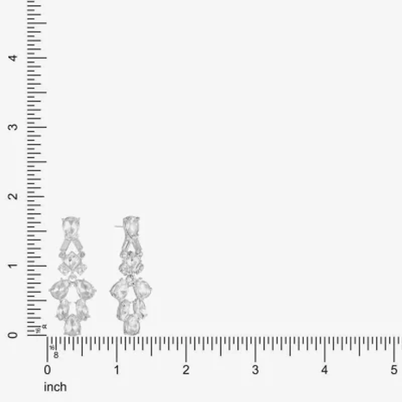 Monet Jewelry Timeless Silver Tone Womens Glass Hypoallergenic Drop Earrings