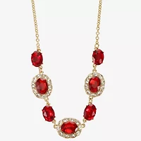 Monet Jewelry Gold Tone Halo Frontal Womens 17 Inch Collar Necklace