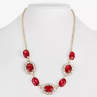 Monet Jewelry Gold Tone Halo Frontal Womens 17 Inch Collar Necklace