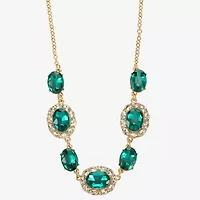 Monet Jewelry Gold Tone Halo Frontal Womens 17 Inch Collar Necklace