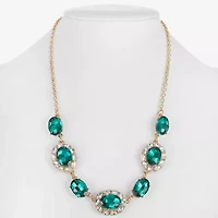 Monet Jewelry Gold Tone Halo Frontal Womens 17 Inch Collar Necklace