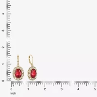 Monet Jewelry Gold Tone Halo Womens Glass Oval Drop Earrings